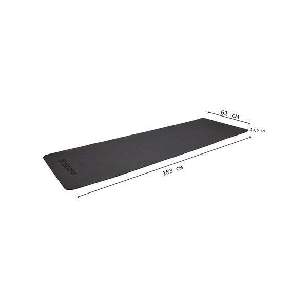 Килимок TECOFIT TPE для йоги та фітнесу 183x 61 x 0.6 см Black (TOP18074471/1) TOP18074471/1 фото