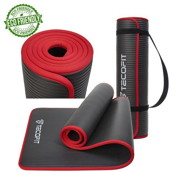 Коврик/мат TECOFIT NBR с отделкой края тканью 183x61x1 см Blue-Black + чехол-сумка в подарок (TOP18124795) TOP18124795 фото