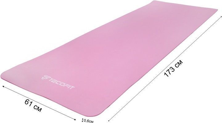 Коврик для йоги и фитнеса TECOFIT EVA 173x61x0.6 см Розовый + чехол-сумка в подарок (TOP240214836/2) TOP240214836/2 фото