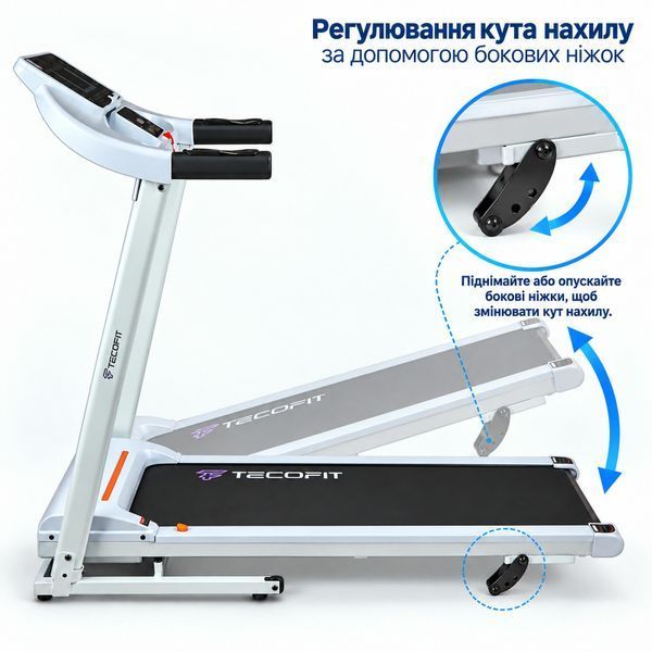 Бігова доріжка електрична TECOFIT з поручнем біла (CP-9420) CP-9420 фото